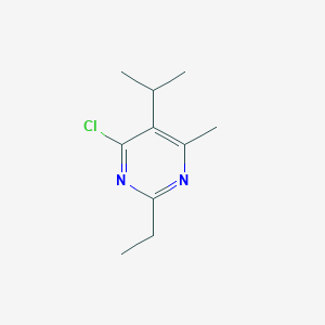 molecular formula C10H15ClN2 B13182375 4-Chloro-2-ethyl-6-methyl-5-(propan-2-yl)pyrimidine 