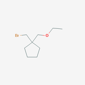 molecular formula C9H17BrO B13182419 1-(Bromomethyl)-1-(ethoxymethyl)cyclopentane 