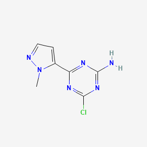 molecular formula C7H7ClN6 B13182467 4-Chloro-6-(1-methyl-1H-pyrazol-5-YL)-1,3,5-triazin-2-amine 