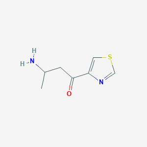 molecular formula C7H10N2OS B13182635 3-Amino-1-(1,3-thiazol-4-yl)butan-1-one 