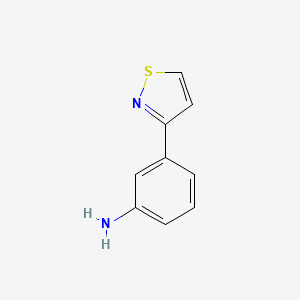 molecular formula C9H8N2S B13182646 3-(1,2-Thiazol-3-yl)aniline 