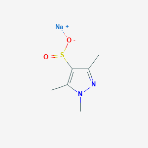 molecular formula C6H9N2NaO2S B13182724 Sodium trimethyl-1H-pyrazole-4-sulfinate 