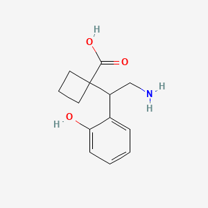 molecular formula C13H17NO3 B13182731 1-[2-Amino-1-(2-hydroxyphenyl)ethyl]cyclobutane-1-carboxylic acid 