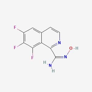 molecular formula C10H6F3N3O B13182760 (E)-6,7,8-Trifluoro-N'-hydroxyisoquinoline-1-carboximidamide 
