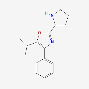 molecular formula C16H20N2O B13182777 4-Phenyl-5-(propan-2-yl)-2-(pyrrolidin-2-yl)-1,3-oxazole 