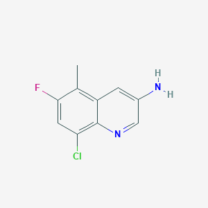 molecular formula C10H8ClFN2 B13182824 8-Chloro-6-fluoro-5-methylquinolin-3-amine 