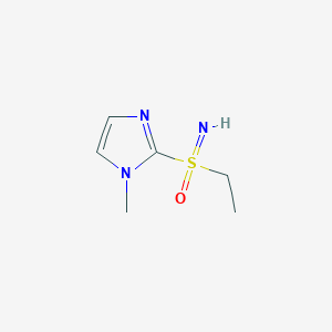 molecular formula C6H11N3OS B13182843 Ethyl(imino)(1-methyl-1H-imidazol-2-yl)-lambda6-sulfanone 