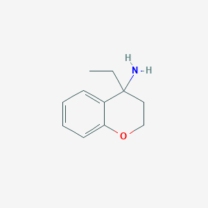molecular formula C11H15NO B13182875 4-ethyl-3,4-dihydro-2H-1-benzopyran-4-amine 