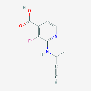 molecular formula C10H9FN2O2 B13182882 2-[(But-3-yn-2-yl)amino]-3-fluoropyridine-4-carboxylic acid 