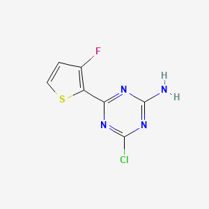 molecular formula C7H4ClFN4S B13182904 4-Chloro-6-(3-fluorothiophen-2-yl)-1,3,5-triazin-2-amine 