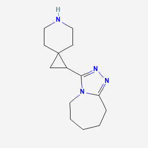 molecular formula C14H22N4 B13182932 1-{5H,6H,7H,8H,9H-[1,2,4]triazolo[4,3-a]azepin-3-yl}-6-azaspiro[2.5]octane 