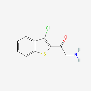 molecular formula C10H8ClNOS B13183032 2-Amino-1-(3-chloro-1-benzothiophen-2-yl)ethan-1-one 