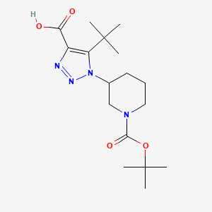 molecular formula C17H28N4O4 B13183042 1-{1-[(tert-butoxy)carbonyl]piperidin-3-yl}-5-tert-butyl-1H-1,2,3-triazole-4-carboxylic acid 