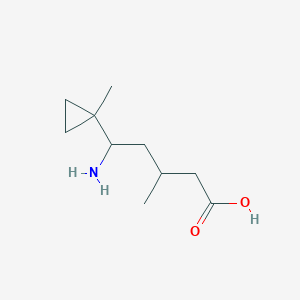 molecular formula C10H19NO2 B13183048 5-Amino-3-methyl-5-(1-methylcyclopropyl)pentanoic acid 