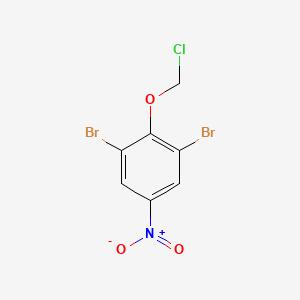 molecular formula C7H4Br2ClNO3 B13183084 1,3-Dibromo-2-(chloromethoxy)-5-nitrobenzene 