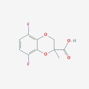 molecular formula C10H8F2O4 B13183092 5,8-Difluoro-2-methyl-2,3-dihydro-1,4-benzodioxine-2-carboxylic acid 