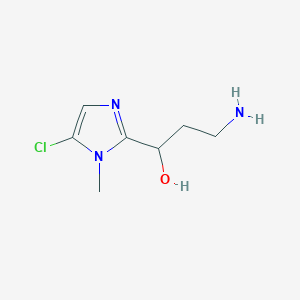 molecular formula C7H12ClN3O B13183099 3-Amino-1-(5-chloro-1-methyl-1H-imidazol-2-yl)propan-1-ol 