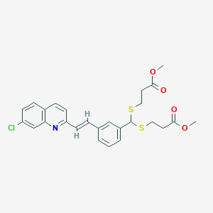 molecular formula C26H26ClNO4S2 B131831 3,3'-[[[3-[(1E)-2-(7-Chloro-2-quinolinyl)ethenyl]phenyl]methylene]bis(thio)]bis-propanoic Acid 1,1'-Dimethyl Ester CAS No. 120385-96-8