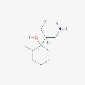 molecular formula C11H23NO B13183110 1-(1-Aminobutan-2-yl)-2-methylcyclohexan-1-ol 