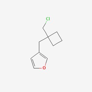 molecular formula C10H13ClO B13183150 3-([1-(Chloromethyl)cyclobutyl]methyl)furan 
