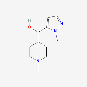 molecular formula C11H19N3O B13183177 (1-Methyl-1H-pyrazol-5-yl)(1-methylpiperidin-4-yl)methanol 