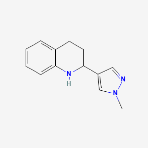 molecular formula C13H15N3 B13183219 2-(1-methyl-1H-pyrazol-4-yl)-1,2,3,4-tetrahydroquinoline 