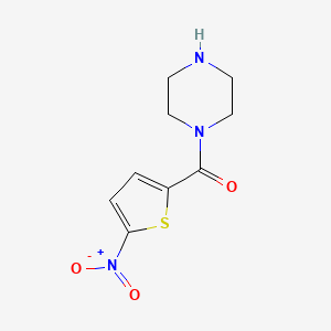 molecular formula C9H11N3O3S B13183341 1-[(5-Nitrothien-2-YL)carbonyl]piperazine 