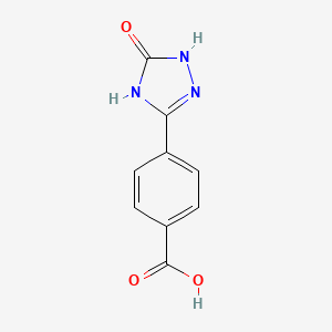 molecular formula C9H7N3O3 B13183384 4-(5-oxo-4,5-dihydro-1H-1,2,4-triazol-3-yl)benzoic acid 