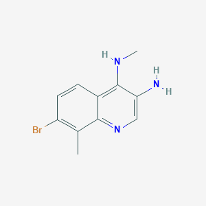 molecular formula C11H12BrN3 B13183741 7-Bromo-N4,8-dimethylquinoline-3,4-diamine 