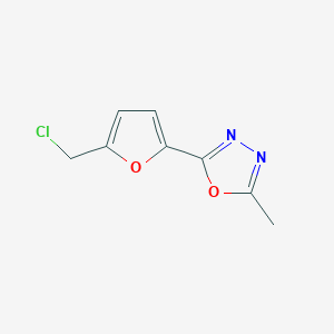 molecular formula C8H7ClN2O2 B13183928 2-[5-(Chloromethyl)furan-2-yl]-5-methyl-1,3,4-oxadiazole 