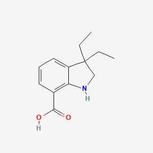 molecular formula C13H17NO2 B13184026 3,3-Diethyl-2,3-dihydro-1H-indole-7-carboxylic acid 