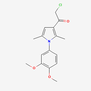 molecular formula C16H18ClNO3 B13184057 2-chloro-1-[1-(3,4-dimethoxyphenyl)-2,5-dimethyl-1H-pyrrol-3-yl]ethanone 