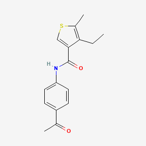 molecular formula C16H17NO2S B1318442 N-(4-acetylphenyl)-4-ethyl-5-methylthiophene-3-carboxamide CAS No. 895933-27-4