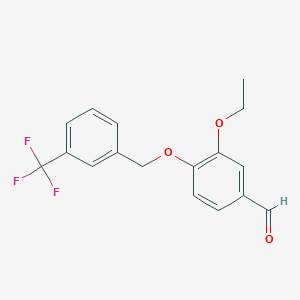 3-Ethoxy-4-{[3-(trifluoromethyl)benzyl]oxy}benzaldehyde