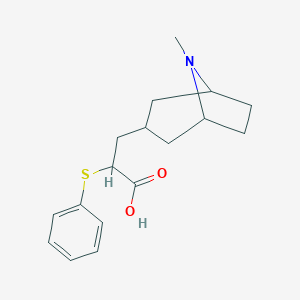 molecular formula C17H23NO2S B131849 3-(8-Methyl-8-azabicyclo[3.2.1]octan-3-yl)-2-phenylsulfanylpropanoic acid CAS No. 155058-80-3