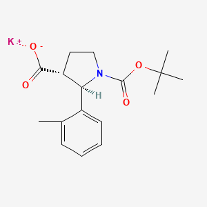 molecular formula C17H22KNO4 B1318504 potassium (2R,3R)-1-(tert-butoxycarbonyl)-2-(2-methylphenyl)pyrrolidine-3-carboxylate 