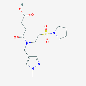 molecular formula C15H24N4O5S B1318548 4-{[(1-methyl-1H-pyrazol-4-yl)methyl][2-(pyrrolidin-1-ylsulfonyl)ethyl]amino}-4-oxobutanoic acid CAS No. 1010866-76-8