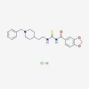 1,3-Benzodioxole-5-carboxamide, N-(((2-(1-(phenylmethyl)-4-piperidinyl)ethyl)amino)thioxomethyl)-, monohydrochloride