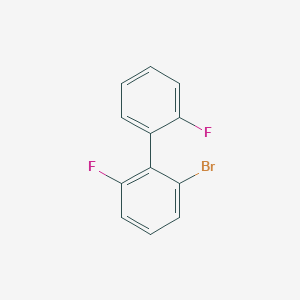 molecular formula C12H7BrF2 B13185544 1-Bromo-3-fluoro-2-(2-fluorophenyl)benzene 