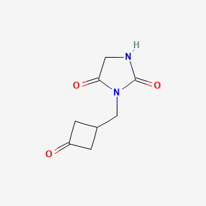 molecular formula C8H10N2O3 B13185565 3-[(3-Oxocyclobutyl)methyl]imidazolidine-2,4-dione 
