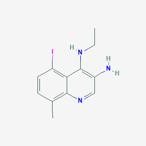 molecular formula C12H14IN3 B13185782 N4-Ethyl-5-iodo-8-methylquinoline-3,4-diamine 