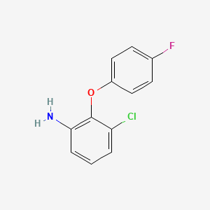 molecular formula C12H9ClFNO B1318590 3-Chloro-2-(4-fluorophenoxy)aniline CAS No. 937604-55-2