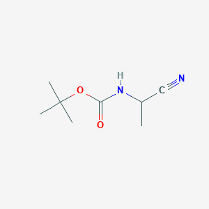 molecular formula C8H14N2O2 B131862 tert-butyl N-(1-cyanoethyl)carbamate CAS No. 141041-80-7