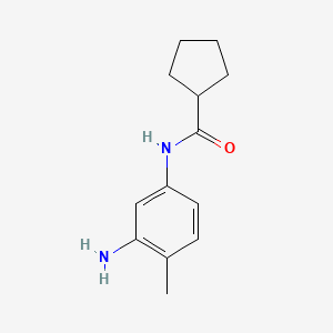 molecular formula C13H18N2O B1318627 N-(3-Amino-4-methylphenyl)cyclopentanecarboxamide CAS No. 946690-42-2