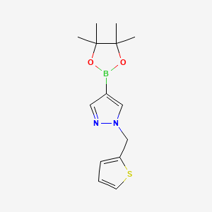 molecular formula C14H19BN2O2S B1318666 4-(4,4,5,5-Tetramethyl-1,3,2-dioxaborolan-2-yl)-1-(2-thienylmethyl)-1H-pyrazole CAS No. 864754-19-8