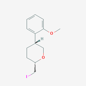 molecular formula C13H17IO2 B13186876 (2S,5R)-2-(Iodomethyl)-5-(2-methoxyphenyl)oxane 