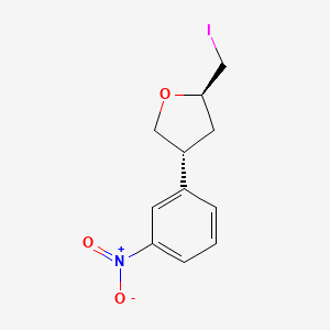 molecular formula C11H12INO3 B13187091 (2R,4R)-2-(Iodomethyl)-4-(3-nitrophenyl)oxolane 