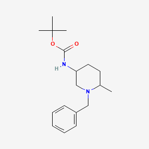 molecular formula C18H28N2O2 B13187218 tert-butyl N-(1-benzyl-6-methylpiperidin-3-yl)carbamate 