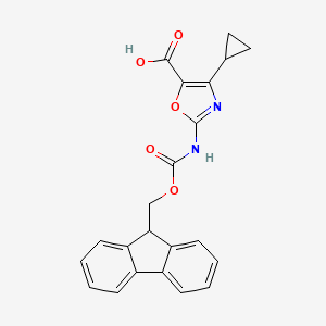 molecular formula C22H18N2O5 B13187440 4-Cyclopropyl-2-({[(9H-fluoren-9-yl)methoxy]carbonyl}amino)-1,3-oxazole-5-carboxylic acid 