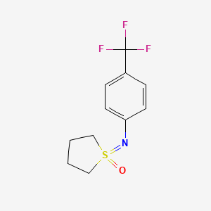 molecular formula C11H12F3NOS B13187584 1-{[4-(Trifluoromethyl)phenyl]imino}-1lambda6-thiolan-1-one 